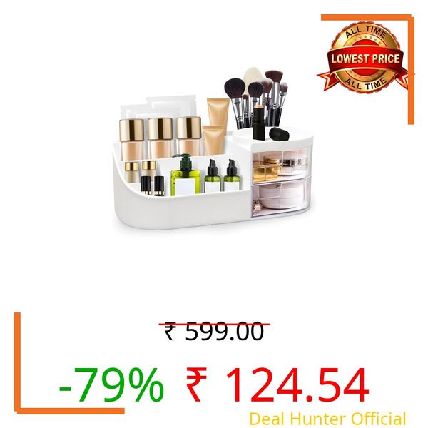 Anshri Desk Makeup Brush Organizers Box and Makeup Organizers for Desk Desktop Storage Stationery Supplies Cute Pencil Cup Pot for Office School Home Makeup Storage Box (White)