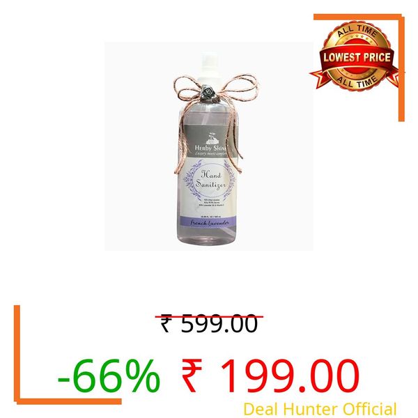 HerbyShine 24 Hour Protection Hand Sanitizer Spray – 500ml | 70% Alcohol-Based Disinfectant | 99.99% Germ Protection | Gentle on Skin and Safe for Hands and Surfaces | French Lavender Fragrance | Pack of 1