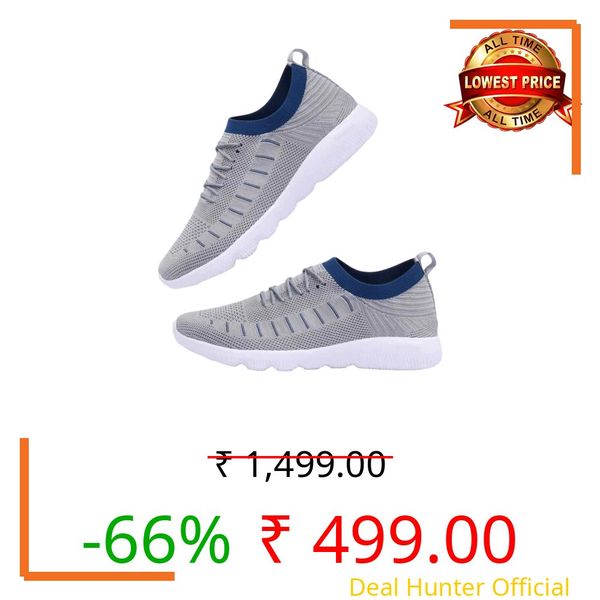 RGY Men's Lightweight Walking Shoes | Breathable and Comfortable Footwear for All-Day Wear | Light_Grey_Blue | Size 9