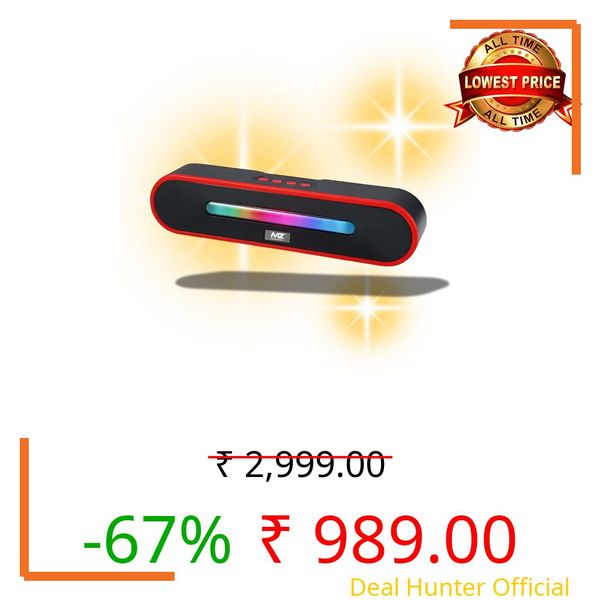 Drumstone (𝔻𝕀𝕎𝔸𝕃𝕀 𝕆𝔽𝔽𝔼ℝ MZ M14VP Portable TV Soundbar – Wireless Bluetooth Soundbar with Powerful Bass, Crystal Clear Sound, and Compact Design for Home Theater and TV