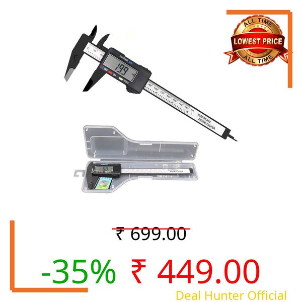 Bistilite Digital Vernier Caliper 6 Inch 150mm, Plastic Electronic Micrometer Gauge with Large LCD Screen, Inch/Metric Conversion, Accurate Measuring Tool for DIY, Home & Craft Work (Black)