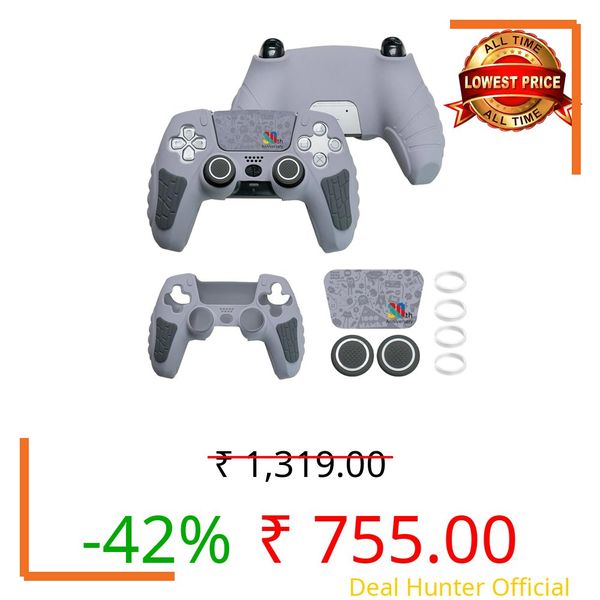 ZORBES® Game Controller Silicone Cover for PS5 Game Controller 30th Anniversary Customized Protective Cover, with 2 Thumb Grip Caps & Touchpad Sticker