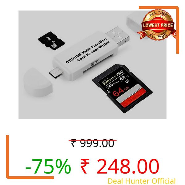 SR-G10 OTG USB Multi-Function Card Reader/Writer, Type-C, High Speed for Mobile,Laptop