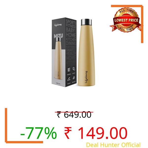 Lifelong Stainless Steel Water Bottle 900ml | Durable, Leak-Proof, Easy Grip, Rust Free, Easy-to-Clean, Odour-Free Bottle with Secure Cap for School, Travel, Gym & Work (LLBT03, Beige)