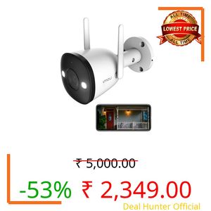 Imou 5MP High Definition Outdoor Security Bullet CCTV Camera, Color Night Vision, Human Detection, Up to 512GB SD Card, IP67, Spotlight, Audio Recording, WiFi & Ethernet Connection, Alexa Enabled