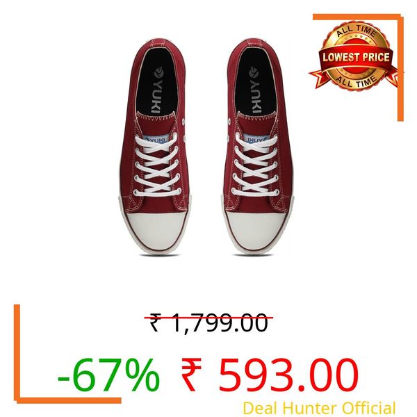 YUKI Unisex Canvas Comfortable & Lightweight Sneaker for Men's and Women's Red