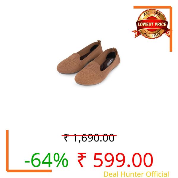 Indifeet Ballerina Shoes For Women, Stylish Half Cut Slip On, Girls Soft Winter Footwear, Ladies Comfortable Sole Walking Ballet Shoe, Casual Slip-On Ballerinas, Brown,6 UK