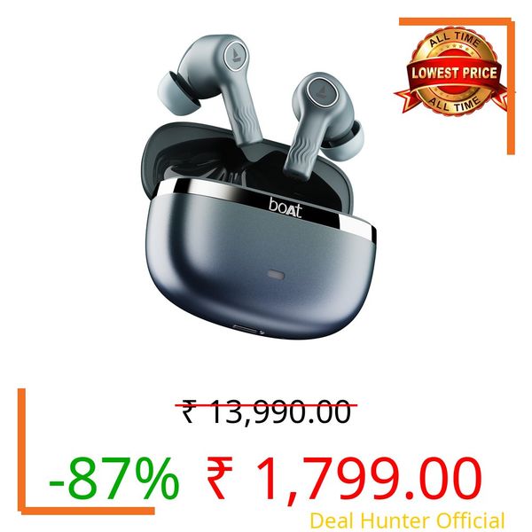 Boat Nirvana Ion ANC Pro, Hi-Res Audio LDAC,ANC(~32dB), 120Hrs Battery, App Support, Fast Charge, v5.3 Bluetooth TWS in Ear Earbuds Wireless Earphones with mic (Blazing Comet)