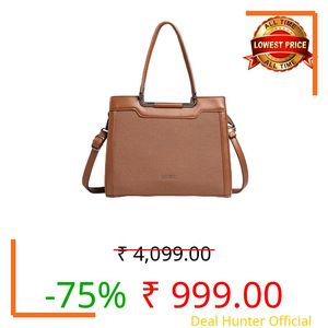 EXOTIC Premium® Embossed Design PU Leather Hand Bag for Women (BROWN)