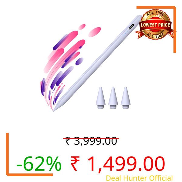 Stylus Pen for iPad 10th&11th Gen, Digital Pen for Apple iPad(2018-2025), Tilt Sensor Pencil for iPad Compatible with iPad Pro 11/12.9/M4, iPad 6-11th, iPad mini 5/6, iPad Air 3/4/5/M2/M3 - Purple