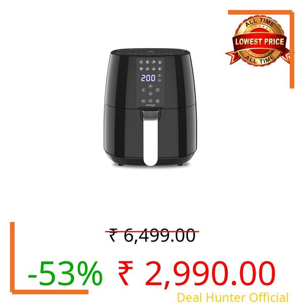 Milton Rapid Digital Air Fryer 4.2L | 1450W | 360° High Speed Air Circulation | Up to 90% Less Oil Usage | 8 Preset Menus | Touch Control Panel & Digital Display | Auto Shut-Off | 1 Year Warranty