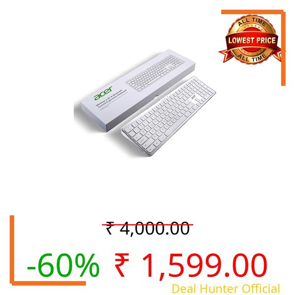 acer Clearview Curved Transparent Wireless Rechargeable Keyboard I Dual Connection Bluetooth + 2.4 G I Multi-Device Connection with 3 Bluetooth Connect I Supports iOS, Android, Windows, MAC System