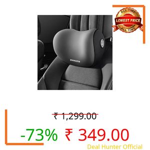 CRENTILA Car Neck Pillow,Neck Pain Relief for Long Drive Car Seat Back Head Rest Memory Foam Pillow for Driving with Adjustable Strap,and Breathable Removable Cover (Black)