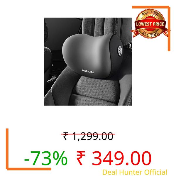 CRENTILA Car Neck Pillow,Neck Pain Relief for Long Drive Car Seat Back Head Rest Memory Foam Pillow for Driving with Adjustable Strap,and Breathable Removable Cover (Black)