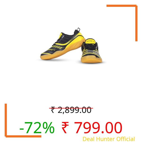 Vector X Ranger 7.0 Power Cushion Rubber Outsole Synthetic Mesh Badminton Shoes for Men Lightweight & Comfortable (Black-Green, 8)