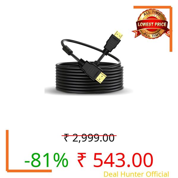 Les Bon Amis 20M 4K Hdmi To Hdmi Cable| Hdmi V2.0| 4K@60Hz Ultra High Speed Data Upto 18Gbps|3D Ideal for All Hdmi Devices Laptop Desktop Tv Set-Top Box Gaming Console - Black