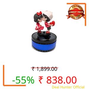 BKN Stylish Solar Powered Car Perfume Diffuser Couple Design Auto Rotation Air Freshener Aromatherapy Fragrance Dispenser with Perfumed Liquid for Dashboard - Random Design will be ship