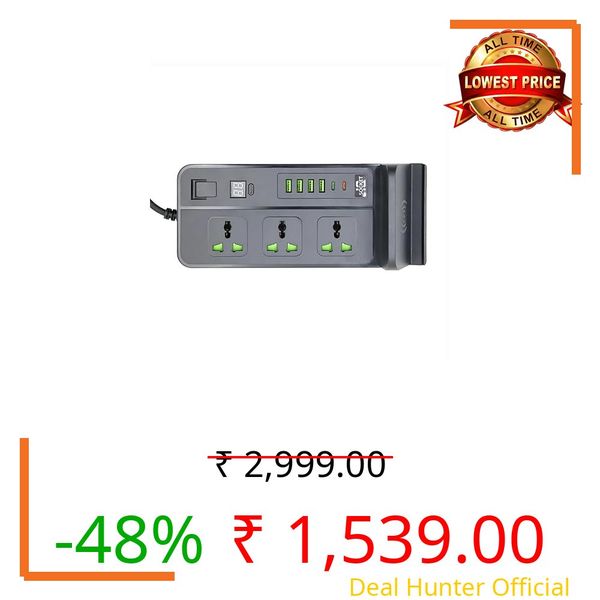 Drumstone 𝟏𝟓 𝐘𝐄𝐀𝐑𝐒 𝐖𝐀𝐑𝐑𝐀𝐍𝐓𝐘 Portable Universal Power Extension Board, Smart Charging and Superior Protection for Your Devices, Durable Power Strip with Advanced Anti-Fire Materials.