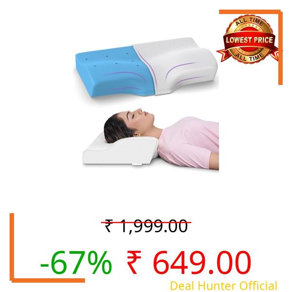 MY ARMOR Cervical Pillow for Neck Pain Spondylitis Neck, Orthopedic Memory Foam Pillow for Sleeping, Neck Support Contour Pillow for Shoulder Pain, Regular Size - 18.5 x 11 x 3.5 Inches