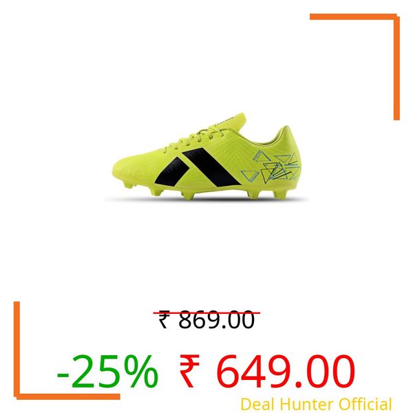 Nivia Carbonite 7.0 Football Stud for Men, TPU Sole with Synthetic Leather Upper, Die Cut Lightweight Insole, Ideal for Soft and Hard Grassy Ground Surfaces- UK11(Sunny Lime)