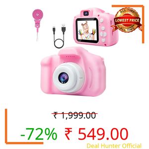CADDLE & TOES Instant Selfie Camera Toy for Kids | 13 MP HD Digital Video Recorder with Flash & 4GB SD Card | Birthday Gift for Girls & Boys Age 3-12 | Portable Photography Gadget (Flamingo Pink)