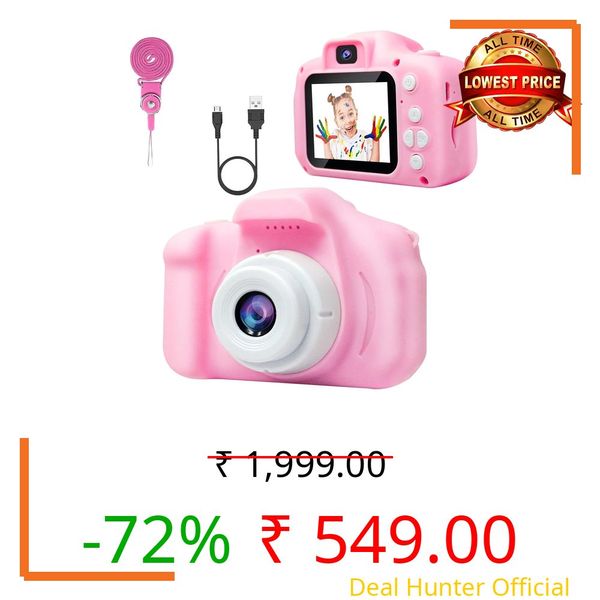 CADDLE & TOES Instant Selfie Camera Toy for Kids | 13 MP HD Digital Video Recorder with Flash & 4GB SD Card | Birthday Gift for Girls & Boys Age 3-12 | Portable Photography Gadget (Flamingo Pink)