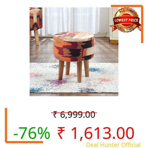 Homeaacex Printed Ottoman Stool for Living Room Pouffes for Sitting Ottoman Pouffes Puffy Stool Dressing Table Stools Footstool Ottomans Chair (Mix Colour, 16inch Height)