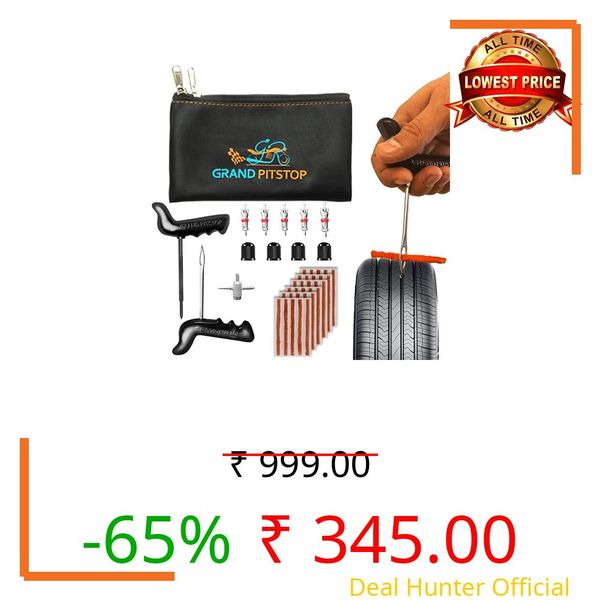GRAND PITSTOP Universal Tyre Puncture Repair Kit (Pack of 30 pcs), Heavy Duty Car Emergency Tool Kit for Flat Tire Tubeless Tire Plug Kit for Autos, Cars, Motorcycles, Trucks, RVs, etc.
