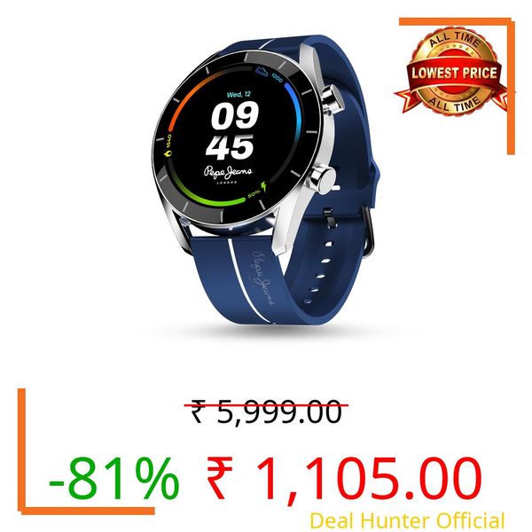 Pebble Pepe 1.39" (3.53 cm) 600 Nits HD Display, BT Calling, Metal Alloy, Health Suite, Smart Calculator, Alarm & Notification