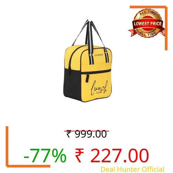 Durable & Lightweight Lunch Bag | Trendy Water-Resistant Tiffin Bag & Meal Holder for Office, School, Travel & Picnic, Stylish, Insulated Design for Men, Women & Kids (Yellow)