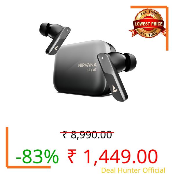 Boat Nirvana X TWS,Knowles Dual Drivers, Hi-Res Audio LDAC, App Support,4Mic ENx,Dual Pair,Spatial Audio,Fast Charge, Bluetooth Earbuds, TWS Ear Buds Wireless Earphones with mic (Cosmic Onyx)