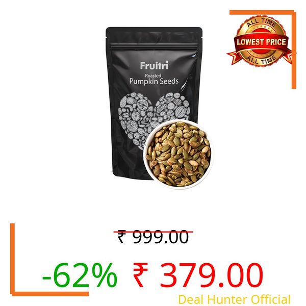 Fruitri Roasted Pumpkin Seeds – 500g, Lightly Salted, Rich in Protein Snack, Rich in Fiber and Healthy Fats, Delicious