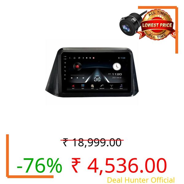 Modorwy Original QLED 9” Zlink Car Android Stereo | OS 13 | 2GB+32GB | Display Support Car Play & Android Auto | incl. AHD Rear Camera & Frame Compatible with Maruti Brezza 2022-1 Year Warranty