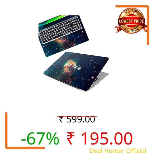 Galaxsia Never Give Up Full Body Vinyl Laptop Skin/Sticker/Cover Upto 15.6 Inches Laptops Laminated-Removable-HD Quality Compatible for Hp-Dell-Sony-Lenovo-Asus etc.(15x10 Inches)