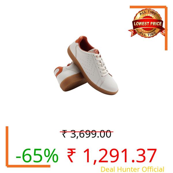 hummel Classic Pinnacle Casual Sneaker for Men Lightweight Breathable with Enhanced Comfort Cushioned Insole and Slip-Resistant Work and Play Casual Shoes-UK 6 White/Orange