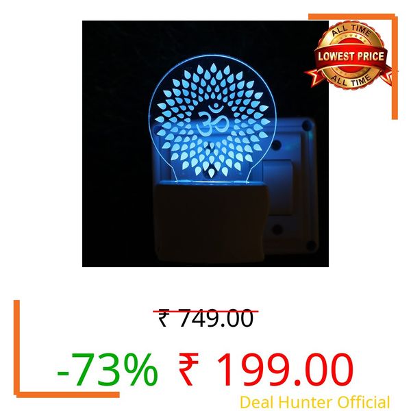 GREECHO Krishna 3D Optical Illusion Acrylic Night Lamp, 7 Colors RGB Auto Colour Changing LED Plug and Play Night Light, Office Light, Best for Gift - Pack of 1 (SD010) (SD0163)