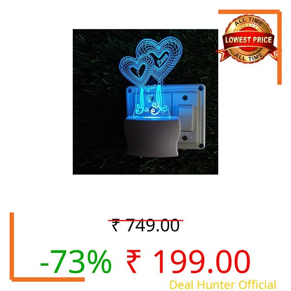 GREECHO Krishna 3D Optical Illusion Acrylic Night Lamp, 7 Colors RGB Auto Colour Changing LED Plug and Play Night Light, Office Light, Best for Gift - Pack of 1 (SD010) (SD0002)