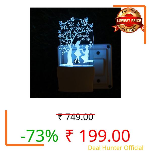 GREECHO Krishna 3D Optical Illusion Acrylic Night Lamp, 7 Colors RGB Auto Colour Changing LED Plug and Play Night Light, Office Light, Best for Gift - Pack of 1 (SD010) (SD0111)
