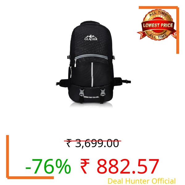 Glacier 90L Venture Hiking Rucksack for Men & Women | Waterproof Trekking Backpack with 3 Compartments | Heavy-Duty Camping & Travel Expedition Bag | Tactical Outdoor Adventure Pack (Black)