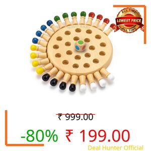 Novo Baby Wooden Memory Chess for Kids 2–5 Years | Montessori Educational Board Game | Color Matching Stick Puzzle for Boys & Girls | Brain Training Age 3+