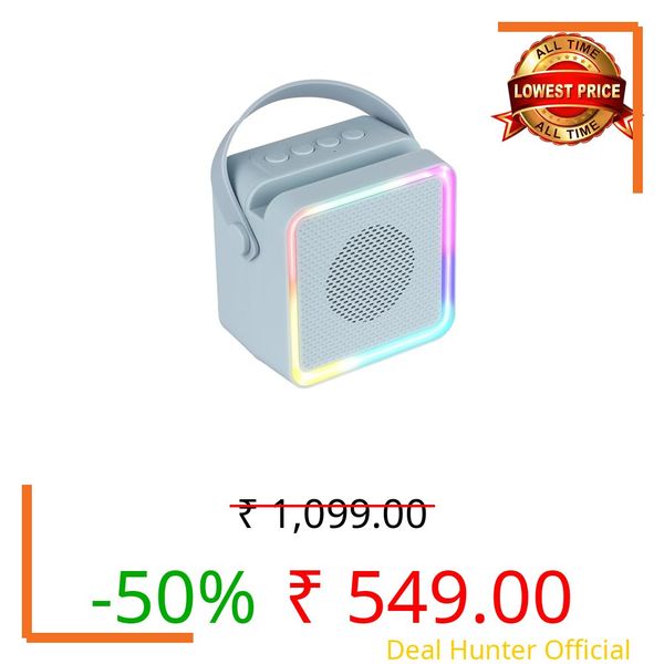 ZEBRONICS County 8, Portable Bluetooth Speaker, 8 Watts, Upto 7 Hours Playback, Passive Radiator, BTv5.3 | TWS | USB | mSD, RGB LED, Call Function, Compact Design, Carry Strap (Sky Blue)
