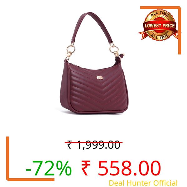 WOMEN MARKS® Hobo Design Embroidery Pattern Sling/Shoulder Bag (Maroon)