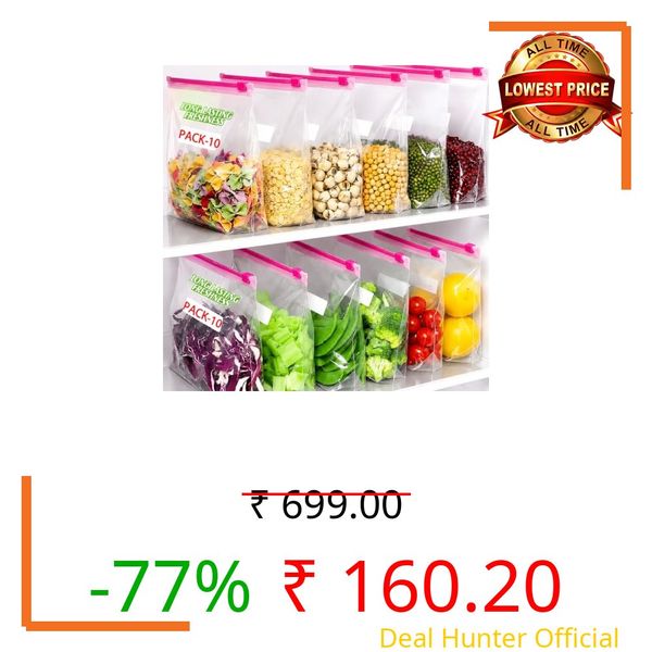 ZUCLLSPA Reusable,Zip Lock Bags,Fridge Storage Vegetables Bag,Fruits,Snacks