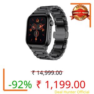 Fire-Boltt Rise Smart Watch 1.85″ with Bluetooth Calling, AI Voice Assistant, Rotating Crown, SpO2 & Heart Rate Monitor, 123 Sports Modes, IP67 Waterproof Metal Smartwatch for Men & Women - Black