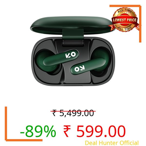 GOBOULT Z20 Made in India Bluetooth Ear Buds Wireless 51H Playtime, Clear Calling ENC Mic, Low Latency Gaming, 10mm Drivers Earbuds Buds Bluetooth Wireless Earphones (Pine Green)