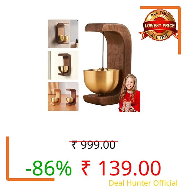 2025 New Wooden C-Shaped Wind Chime, Suction Door Type Solid Wood Wind Chime, Door Wind Chime, Shopkeepers Bell for Door Opening, Magnetic Door Chime, for Restaurants Home Barn C Shape (Walnut)