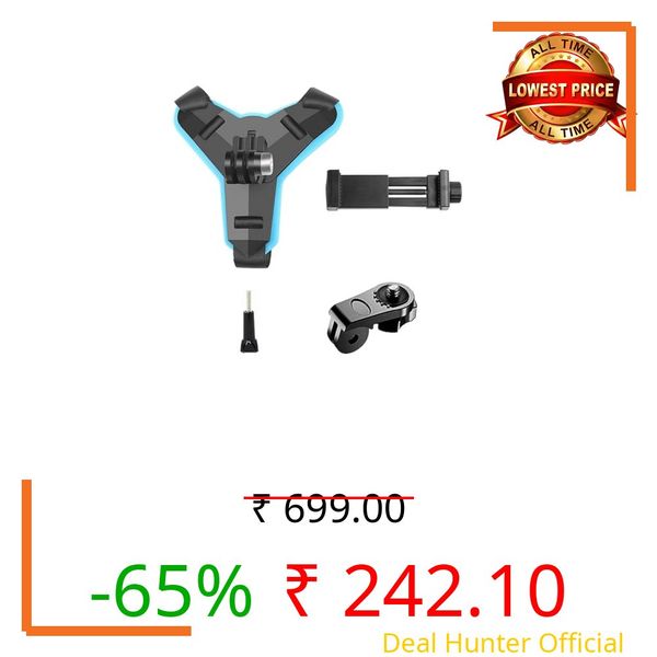 Anks Creation Helmet Chin Mount Compatible with All Smart Phones & Action Cameras (Black 2)