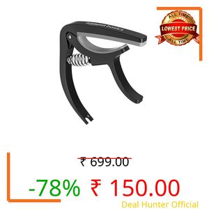 Amazon Basics Guitar Capo with Pin Remover | Heavy Duty ABS Material | Versatile Fit | For Acoustic & Electric Guitar, Ukulele and Banjo | Buzz Free (Black)