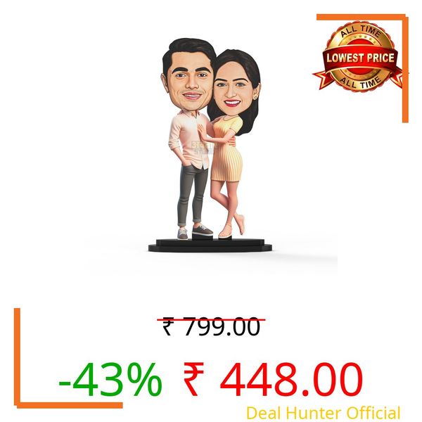 AVATAAR STUDIO Personalized Couple Caricature Gift Custom Cartoon Photo Frame Anniversary Gift for Husband Wife Girlfriend Boyfriend Unique Romantic Gift for Couples