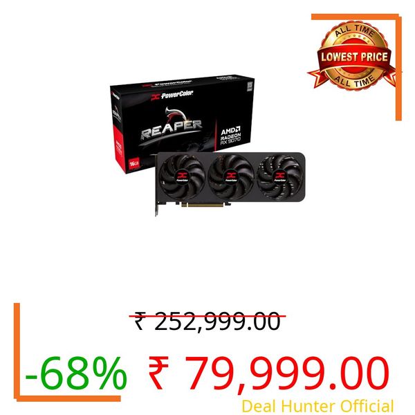 PowerColor Reaper RX 9070 16GB GDDR6 PCI Express Gaming Graphics Card - RX9070 16G-A (Black)